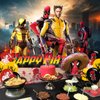Dead-Pool Party Supplies,Cartoon Dead-Pool 3 Party Decorations Includes Banner, Cake Toppers, Balloon for Anime Party Decorations