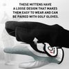 FINGER TEN Winter Golf Gloves Men Mitts Mitten Warm Fleece in Pair, Pull Up Fit Soft Comfortable Set (Black, Medium)