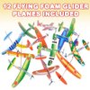 ArtCreativity Foam Flying Glider Planes for Kids, Set of 12, Lightweight Planes with Various Designs, Individually Packed Airplanes, Fun Birthday Party Favors, Goodie Bag Fillers for Boys & Girls