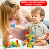 FAVANTIME 48pcs Attack Stack Game Tetra Balance Tower Stacking Blocks Board Games for 1-4 Players Family Games for Kids, Adults, Party, Travel Team Building Blocks Toy