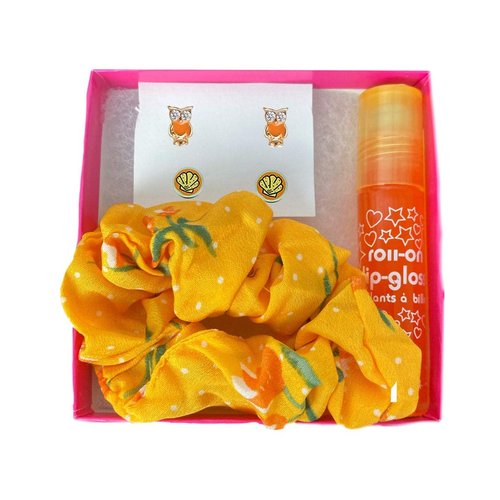 Jazzie Hot Pink Valentine's Day Surprise Mystery Boxes For Girls - Hair Scrunchie - Lip Gloss - Earrings - Mystery Makeup Box - Valentines Gifts For Her