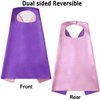 Naichuo Superhero Capes Cloak with Mask, Kids Children Boys Girls Double Side Dress Up Costumes for Halloween Christmas(Purple/Pink)