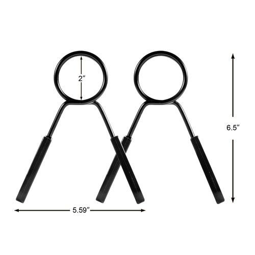 Lestino Spring Clip Collars for Olympic Barbell 2-inches, Barbell Collar Clip Weightlifting Accessory with Easy-Grip Handle (Sold in Pair)