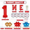 Rookie Of The Year 1st Birthday Decorations Baseball Foil Number 1 Balloons Set One First Birthday Party Supplies Glove Round Baseball Bat Theme Mylar Balloon Boys