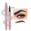 Microblading Eyebrow Pen - Magic 4-Tip Eyebrow Pencil for Women - Natural-Looking, Hair-Like Defined Brows with Microblade Pen (BLACK COLOR)