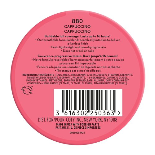 COVERGIRL Outlast Extreme Wear Pressed Powder, 880 Cappuccino, 0.38 oz