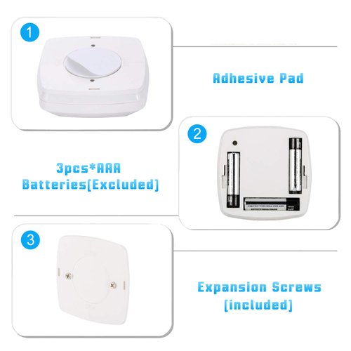 innofox Stick-on Motion Sensor Lights, Warm White LED Night Light, Stick-Anywhere Stair Lights, Closet Light, Battery Operated Wall Light for Kitchen, Hallway, Bedroom, Bathroom, Stairs, 6-Pack