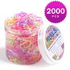 Hoyols 2000 Small Rubber Bands Hair Ties Ponytail Elastic Multi Color for Kids Girls Hair Value Pack TPR