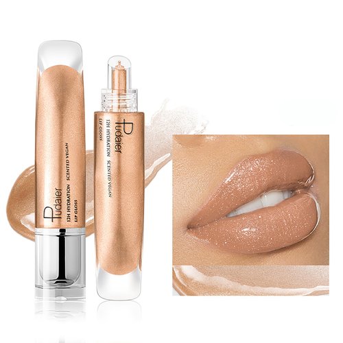 DEERWIN Plumping Lip Gloss for Women - 8 Colors Moisturizing and Hydration Plumper Liquid Lipsticks Sparkling Shiny Glossy Finish Lip Color Lifter Plump Lipgloss (#02, 0.35 fl oz)