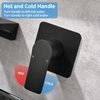 Shower Valves Wall Mount Shower Faucet Rough-In Valve Bathroom Trim Kit Single Handle Tub Shower Valve Mixer Matte Black