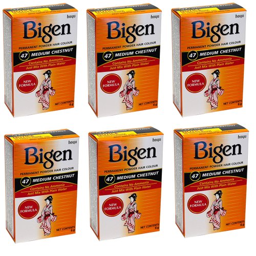 Bigen Powder Hair Color #47 Medium Chestnut .21 oz. (Case of 6)