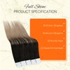 Full Shine Tape in Hair Extensions Human Hair 12 Inch Hair Extensions Real Human Hair Color 1B/18 Black Blonde Hair Extensions Tape in Extensions 20PCS Invisible Tape in Hair Extensions 30g