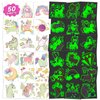 EMOME Glows Tattoos for Girls, 50 PCS Individual Wrapped Temporary Tattoos for Kids, Kids Fake Tattoos Sticker Design for Girls Party Favors Supplies Goodie Bags