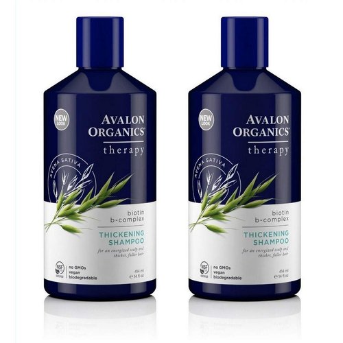 Avalon Organics Biotin B-Complex Thickening Shampoo, 14 Fluid Ounce (Pack of 2)