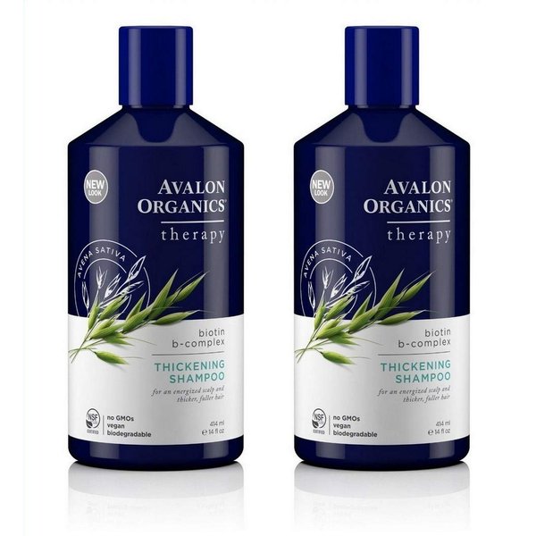 Avalon Organics Biotin B-Complex Thickening Shampoo, 14 Fluid Ounce (Pack of 2)