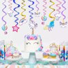 WERNNSAI Unicorn Hanging Swirls - 21PCS Rainbow Unicorn Birthday Decorations Ceiling Streamers for Girls Birthday Party Supplies Unicorn Theme Hanging Decor