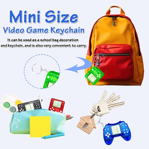 MEZHOBBY 15Pcs Video Game Party Favors for Kids, Arcade Video Game Keychain Video Game Party Supplies Party Favors Classroom Prizes Birthday Gifts Fidget Toys for Boys and Girls Easter Stuffing