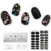 ADORA COUTURE Semi Cured Gel Nail Strips Kit | 30pcs Uv Gel Nail Stickers with Uv Light | Glitter Velvet Colorful Flowers Black Nail Wraps | Gel Stickers for Nails Uv Light (Night Garden)