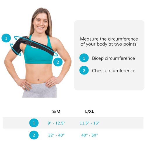 BraceAbility Shoulder Support Brace - Copper Arm Immobilizer Compression Sleeve for Torn Rotator Cuff, Labrum Tears, Bursitis, Impingement Injury Treatment, Dislocation Relief for Men and Women (S/M)