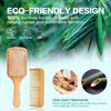 Hair Brush-Natural Wooden Bamboo Detangler Paddle Brush and Comb Set Eco Friendly Hairbrush for Women Men and Kids Thin Long Curly Hair Types and Massage Scalp(2Pcs)