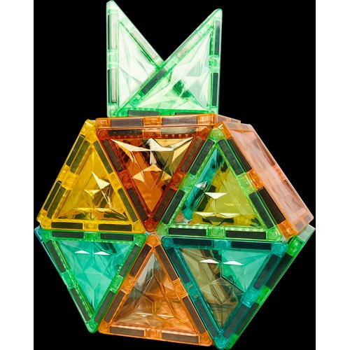 YRZtiles STEM Magnetic Building Tiles and Blocks Playboard Toy, Ages 3+ (032 Pieces)