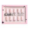 Glamnetic Press On Nails - Silver Belle| Short Round Natural Base Nails with 3D Silver Foil in a Glossy Finish | 12 Sizes - 30 Nail Kit with Glue