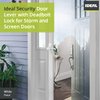 Ideal Security Door Lever with Keyed Deadbolt Lock for Storm and Screen Doors, White (4-Piece Set)