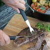 Rada Cutlery Carving Fork Stainless Steel Tine Steel Resin Made in USA, 9-1/2 Inches, Black Handle