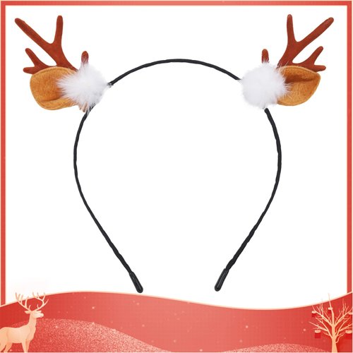 Kistreao Christmas Headband Reindeer Antlers Hair Bands Xmas Deer Horns Head Hoop Cute Hair Acces...