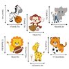 Supzone Cartoon Animal Sport Wall Decals Sports Balls Wall Stickers Jungle Monkey Lion Giraffe DIY Vinyl Wall Art Sticker for Kids Baby Nursery Playroom Bedroom Girls Boy Room Wall Decor