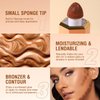 Yeweian Liquid Contour Stick Makeup, Cream Face Bronzer Stick Built-in Sponge Tip, Cool Toned Contour Stick for Women and Girl, Lightweight Blendable Liquid Bronzer Concealer Stick (103 Camel Suede)