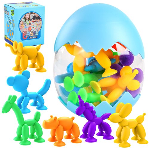 Bath Toys 6 PCS Suction Cup Toys Sensory Toys for Kids Ages 4-8 Boys Girls Stress Release Toys Travel Toys Suction Cup Toys Silicone