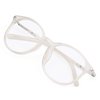 VisionGlobal Blue Light Blocking Glasses for Women/Men, Anti Eyestrain, Computer Reading, TV Glasses, Stylish Oval Frame, Anti Glare (Clear, 0.50 Magnification)