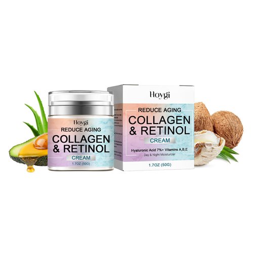 Face Moisturizer Collagen & Retinol Cream with Hyaluronic Acid, Anti Aging Face Cream, 1.7oz