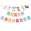 PANRRPERS Dog Themed Banner Happy Birthday Banner Backdrop Colorful Decoration Kids Baby Dog Birthday Party Supplies