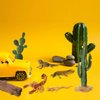 Sratte 26 Pcs Desert Reptiles Figurines Animals Toys Model Trees Kit Desert Diorama Supplies with Lizard Snake Toys Playset for Cake Toppers Kids Toddlers Birthday Party Decor