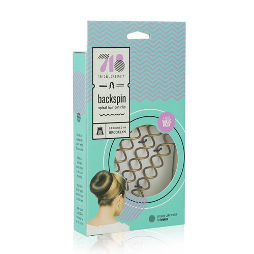 718-Beauty Backspin Spiral Hair Pin, Easy & Fast Bun Maker Twist Screws - Hair Pin for Women, Updo Hair Accessories - Color Match for Light Hair, 4 Pins