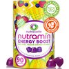 NUTRAMIN Energy Boost Vitamin Gummy - Skip The Coffee & Boost Your Energy, Caffeine-Free, Sugar-Free, Vegan, B12, Green Tea, Ashwagandha, Garcinia Cambogia, Raspberry Adaptogen - 90 ct