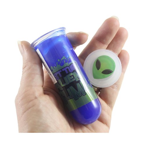 4 Alien Test Tube Slime with Mini Figurine - Oozy Gooey Fun Party Favor Prize Toy