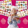 100 PCS Cupcake Temporary Tattoos Birthday Party Decorations Supplies Favors Sweet Tea Cupcake Dessert Candy Decor Tattoo Stickers Gifts For Game Boys Girls Classroom School Prizes Reward