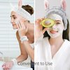 YISSION 6Pcs Face Wash Headbands and Wristbands Set Bunny Ears Headbands Spa Headband Makeup Headband Skincare Headbands with Wristbands for Women Girls Washing Face(Gray White)
