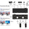 Dual Monitor KVM Switch HDMI 2 Port 4K@60Hz,MLEEDA USB HDMI Extended Display Switcher for 2 Computers Share 2 Monitors and 4 USB 2.0 Hub,Desktop Controller and USB HDMI Cables Included