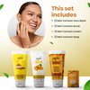 Turmeric Glow on the Go: Skincare Essentials | for All Skin Types & Dull Skin | Gentle Face Wash, Scrub, Cream, and Soap | TSA Approved | Removes Make Up | For Daily Use - Cruelty Free