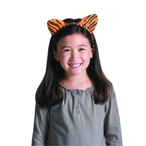 Fun Express Plush Zoo Animal Headbands w Ears (1 dozen) Jungle Party Favors and Costume Accessories, Zebra, Giraffe, Elephant &Tiger - VBS Vacation Bible School Supplies/Decor
