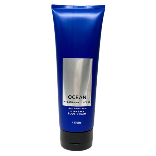 Bath & Body Works Men's Collection Ocean 2 Piece Bundle - Body Cream and 2-in-1 Body Scrub & Wash - with a Cabin Spice Bar Soap - Full Size