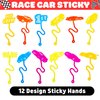 36PCS Race Car Party Favors - 24PCS Temporary Tattoos 12PCS Sticky Hands Perfect Birthday Supplies for Kids Stretchy Fidget Goodie Bag Stuffers Treasure Box Toys Classroom Prizes Student Gifts