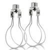 EMNOOTI Lamp Shade Light Bulb Clip Adapter,Lamp Shade Holder Includes Finial and Lampshade Levellers to Keep Lamp Shade in Place,Clip on Lampshade Adapter (Nickel Color - 2PCS / Pack)