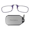 ThinOptics Keychain Case + Rectangular Reading Glasses, Purple, 44 mm + 1