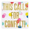 Slant Collections Cocktail Napkins Colorful Gold Foil Disposable Paper Party Napkins, 20-Count, Calls for Confetti