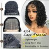 SOKU 4x4 Mini Twist Braided Lace Front Wigs for Black Women Natural Black Box Braided Wigs for Women 14 Inch Full Braid Wigs with Baby Hair Short Braided Synthetic Glueless Wigs